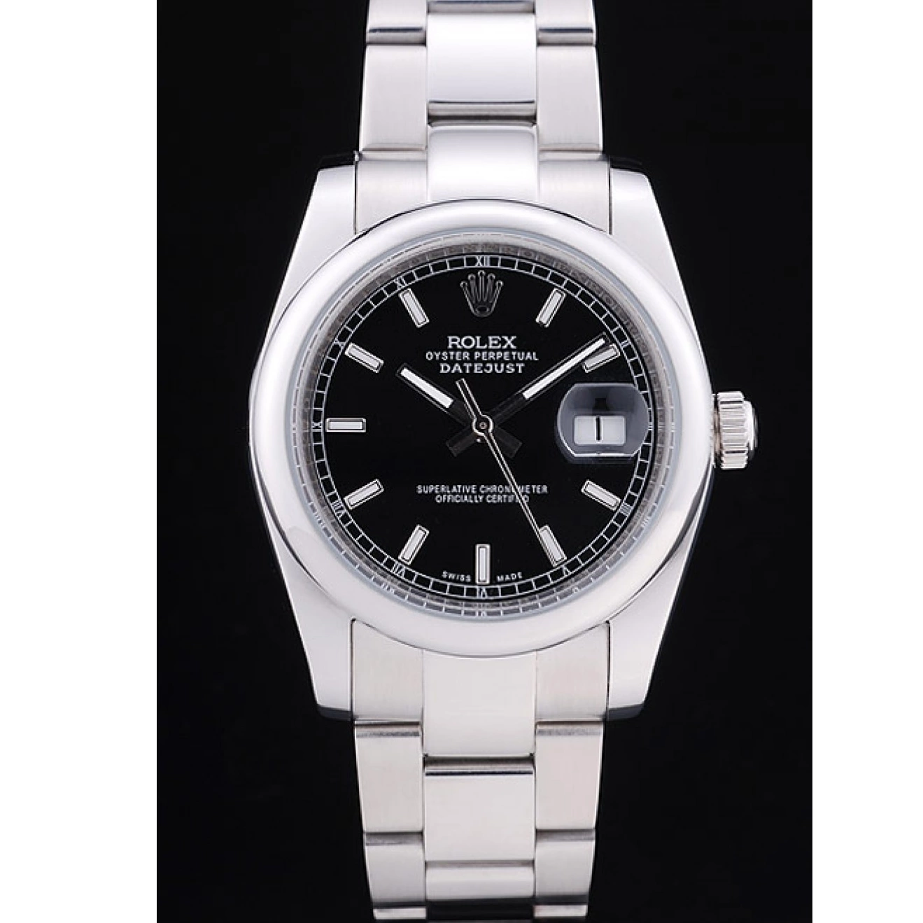 Rolex copies cheap Polished Datejust Silver Dial Bezel 7467 Rolex Black 0722